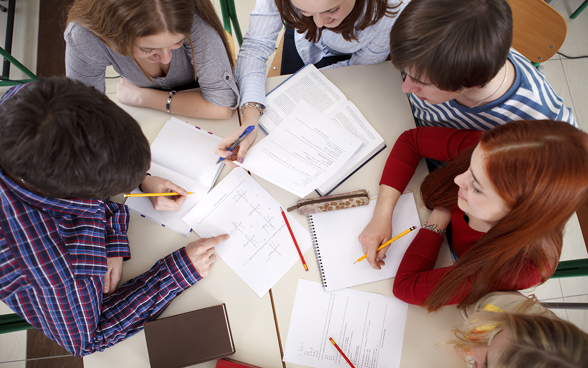 students studying together