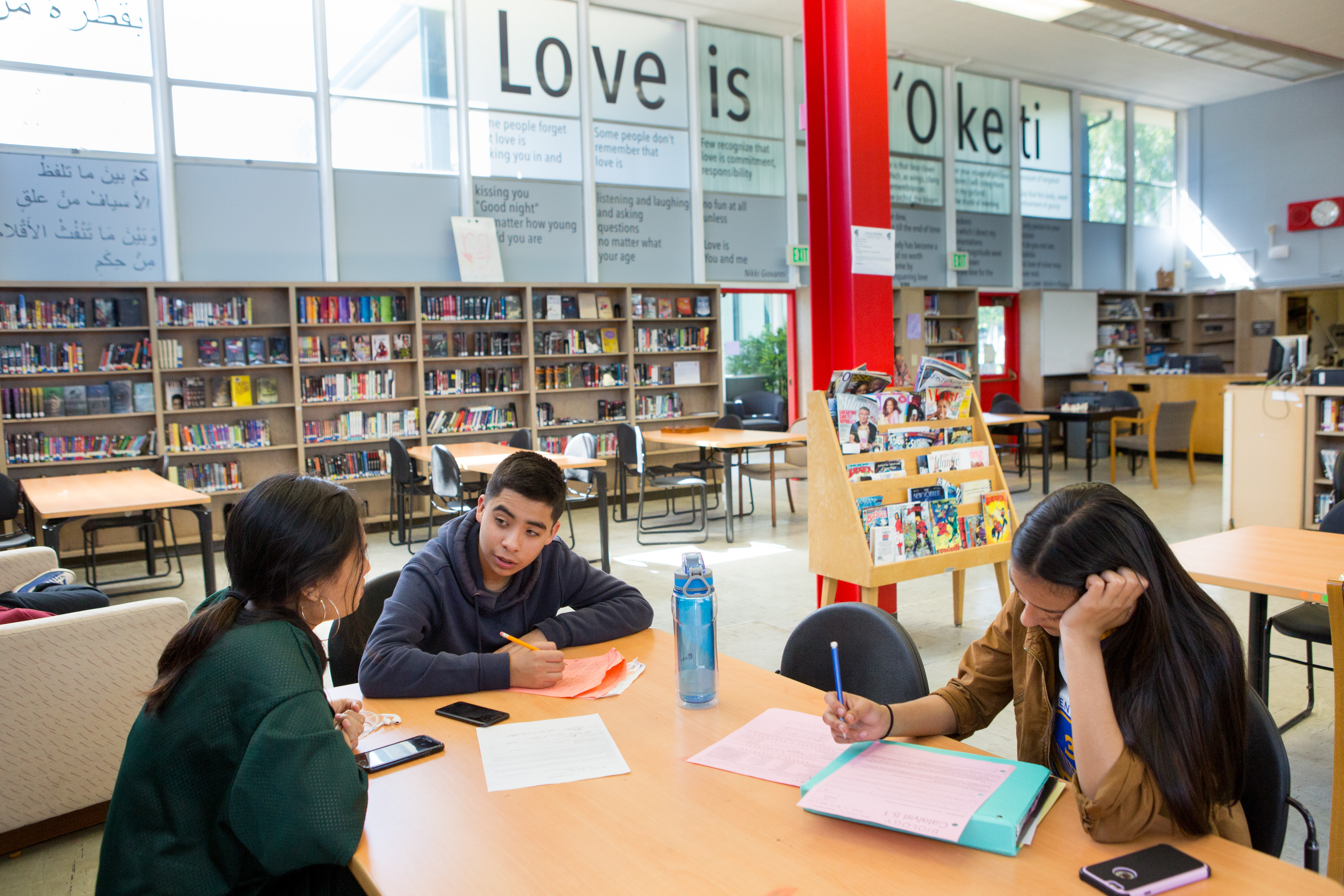 Students in the library