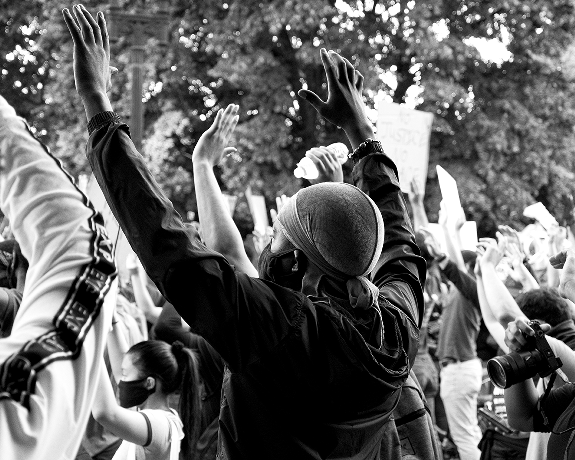 black student at a protest