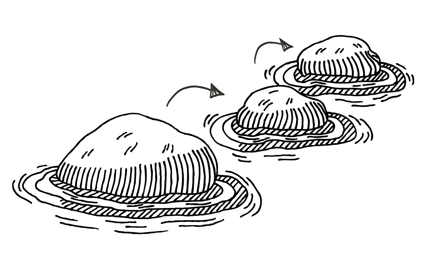 illustration of stepping stones