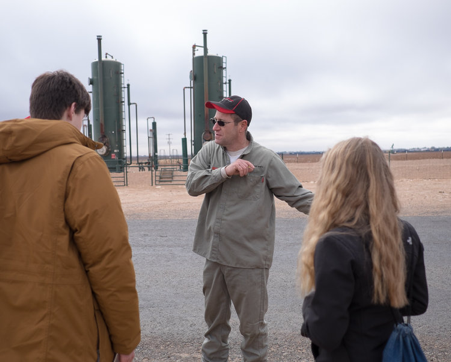 student at project site