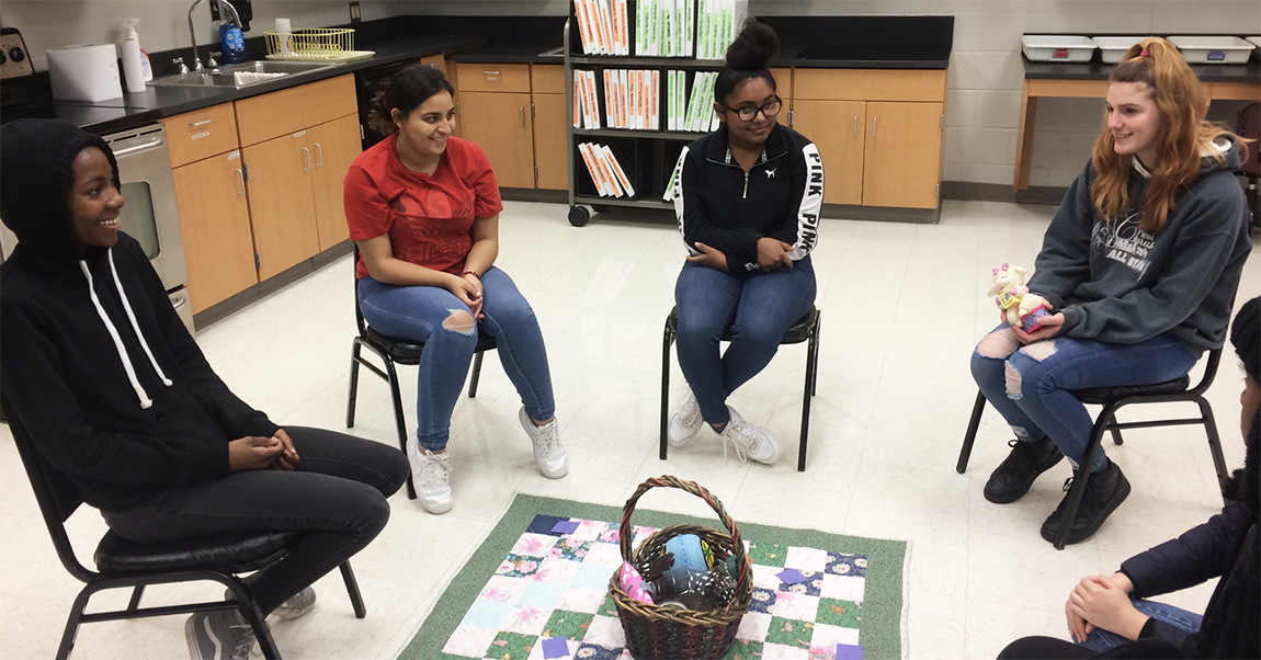 students in a Restorative Circle