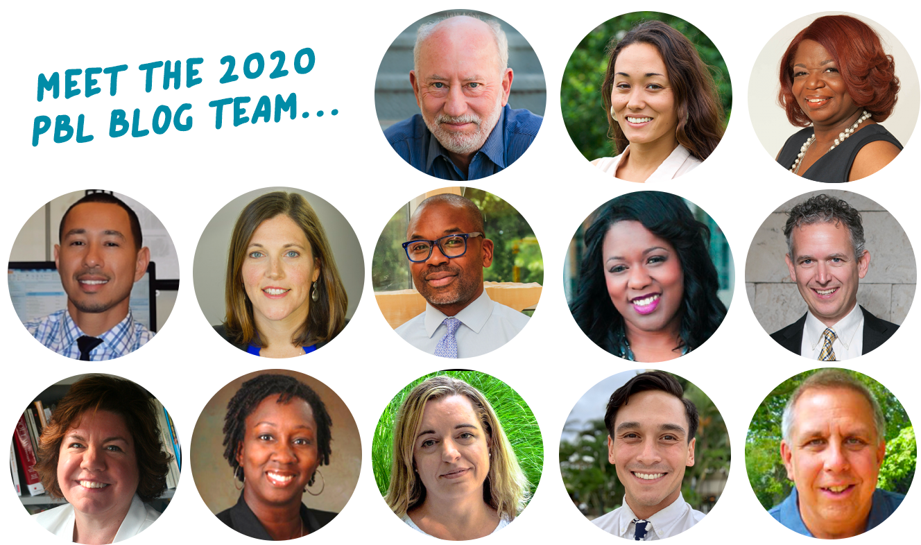 'Meet the 2020 PBL Blog team' with grid of 13 faces