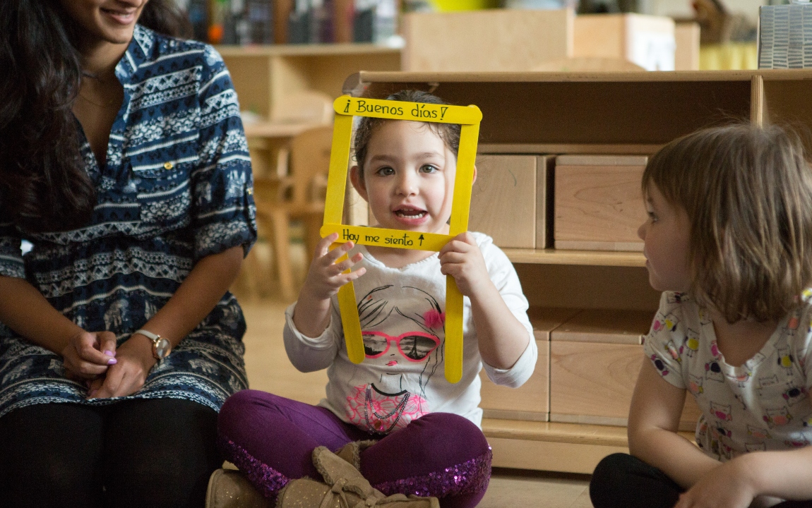 Student participating in class