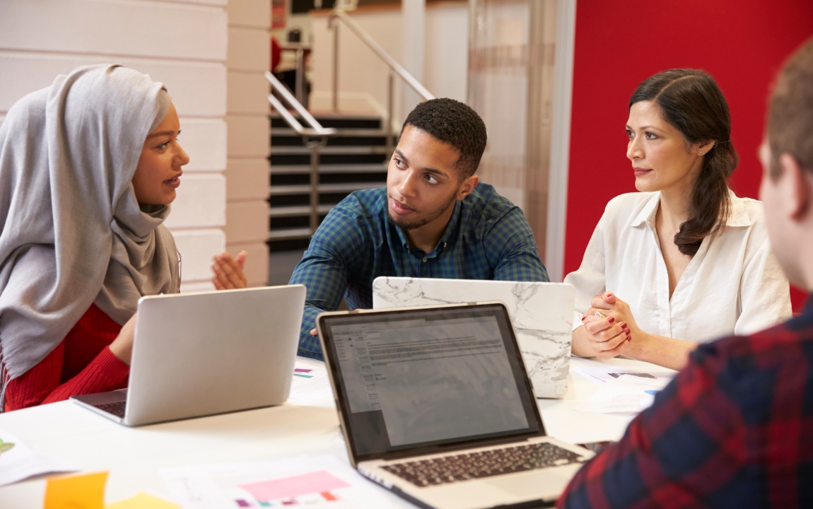 teachers planning a project together