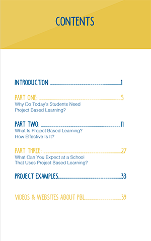 Table of content for PBL book