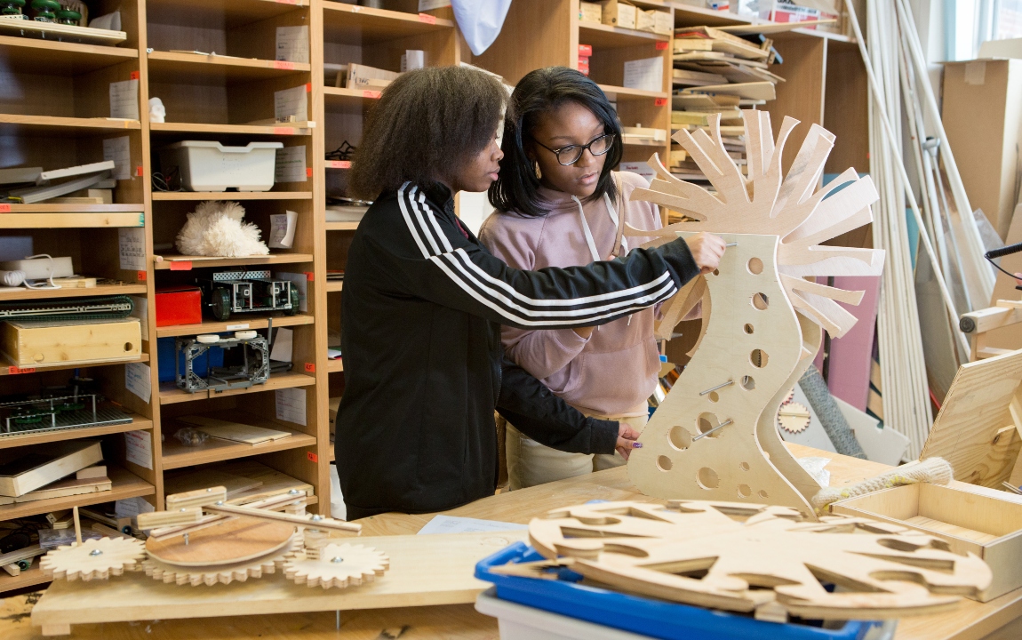 Students working on a project