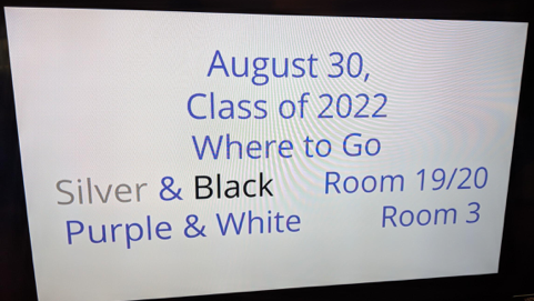 Sign announcing a PBL project presentation
