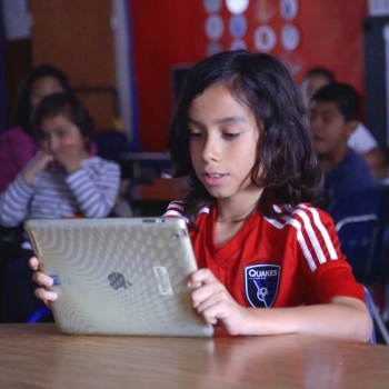 Student on tablet device