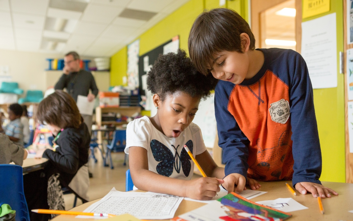 students working together on an assignment