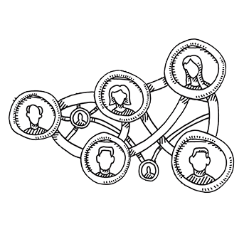 illustration of network of people