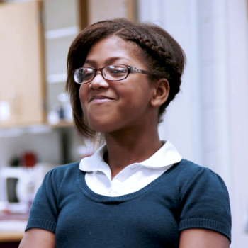 middle school female student smiling