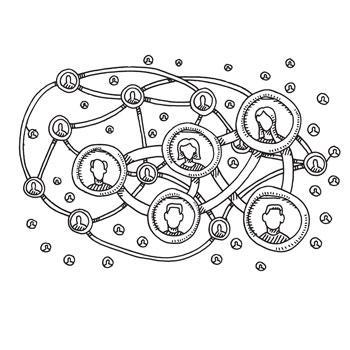 illustration of people networking