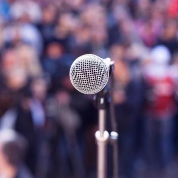 microphone in front of audience