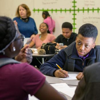 Students work in classroom