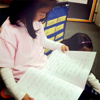 young female student reading