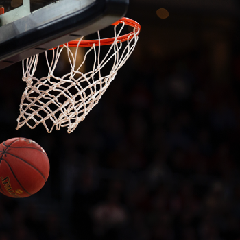 a basketball going through the hoop