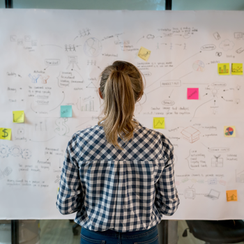 teacher reviews her PBL plan