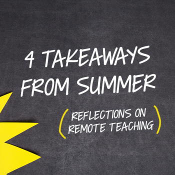 4 takeaways from summer, written on chalkboard with sunshine