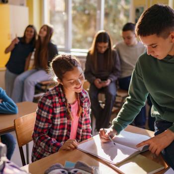 Students actively creating or problem-solving