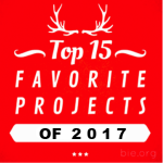 Red square with the words "Top 15 Favorite Projects of 2017" printed on top