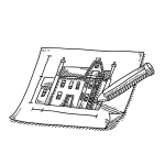 illustration of creating a house blueprint