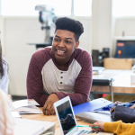 students working together in a PBL classroom