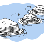 illustration o three stepping stones in water