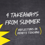 4 takeaways from summer, written on chalkboard with sunshine