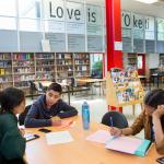 Students in the library