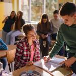 Students actively creating or problem-solving